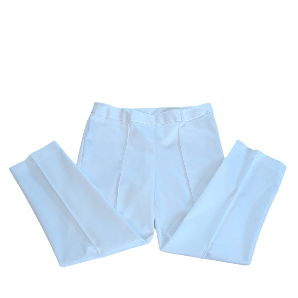 Worthington women modern fit white ankle casual dress straight pants size 10 NWT